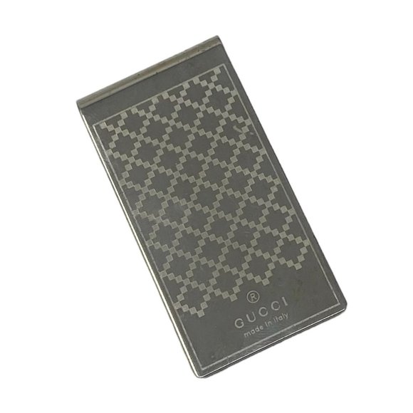 Gucci Other - Gucci Logo Diamante Motif Silver Tone Money Clip